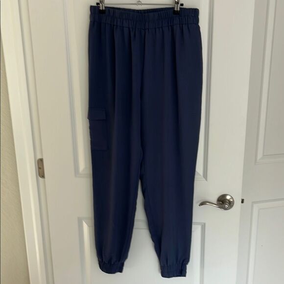 Fred David Dusty Blue V-Neck Top and Jogger / Lounge Set Drawstring Pockets - Picture 4 of 9